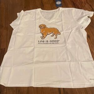 Life is good with golden retrievers crusher tee